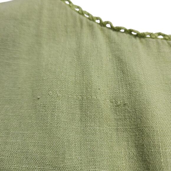 Sag Harbor Womens Vintage Y2K Embroidered Linen Blend Dress Size 10P Lime Green - Picture 7 of 12